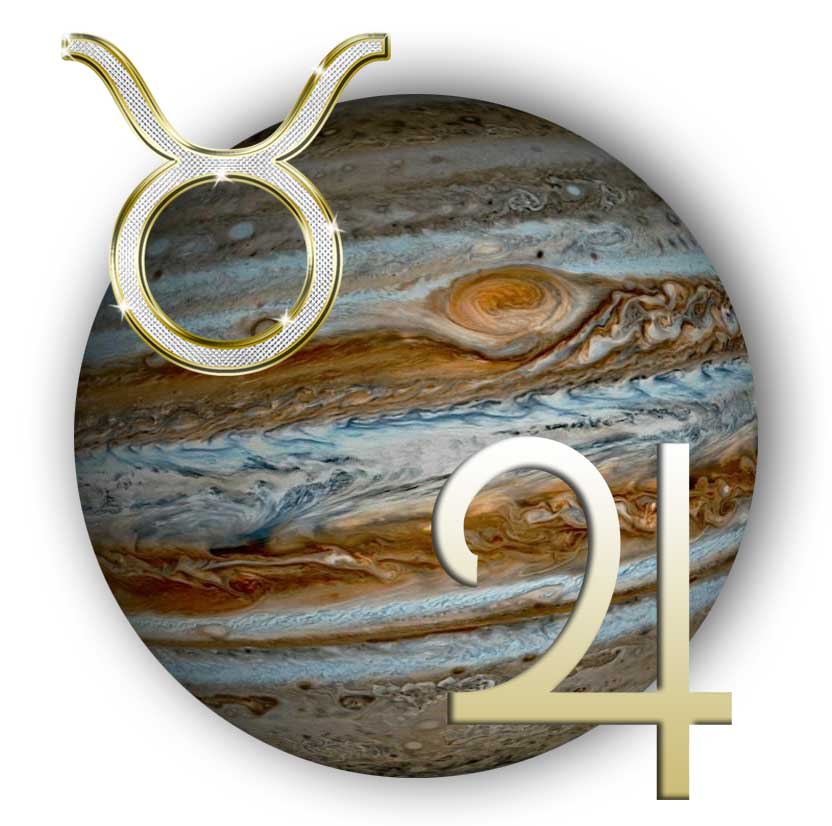 Jupiter in the sign of Taurus. People born with this sign in the natal